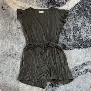 Olive Green Wrap Romper
